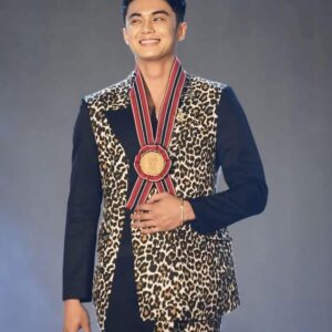 Leopard Suit in Black Accent
